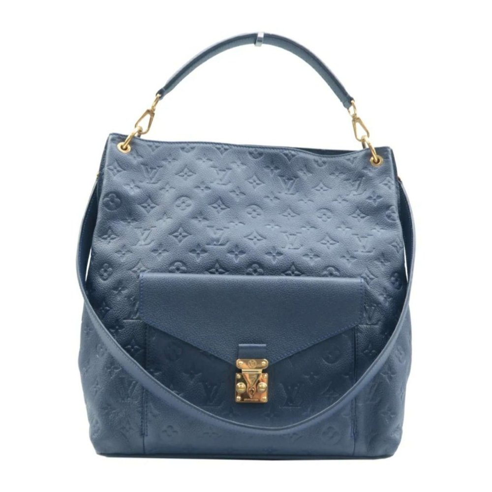 100% Authentic Louis Vuitton Metis Navy Monogram Leather Satchel Bag